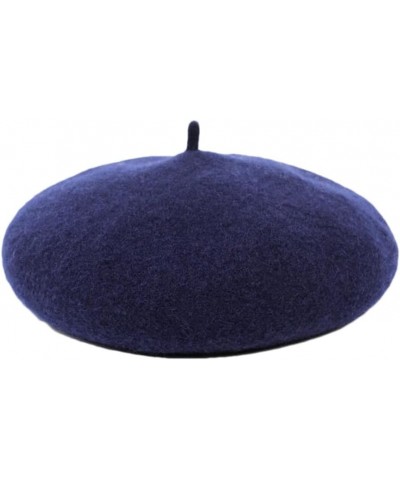 Women Wool Beret Hat Winter Round French Berets Caps Pumpkin Solid Thick Warm Headwear 015 $20.64 Berets