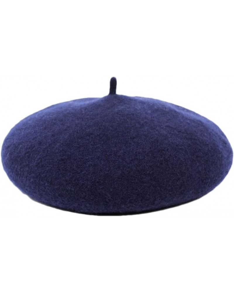 Women Wool Beret Hat Winter Round French Berets Caps Pumpkin Solid Thick Warm Headwear 015 $20.64 Berets