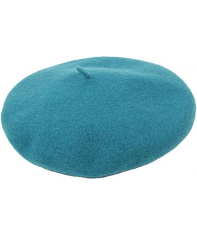 Women Wool Beret Hat Winter Round French Berets Caps Pumpkin Solid Thick Warm Headwear 015 $20.64 Berets