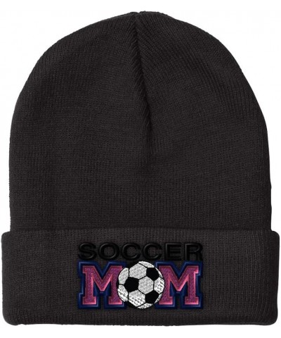 Beanies for Men Soccer Mom B Embroidery Soccer Winter Hats for Women Acrylic Skull Cap 1 Size Black Design Only $11.70 Skulli...