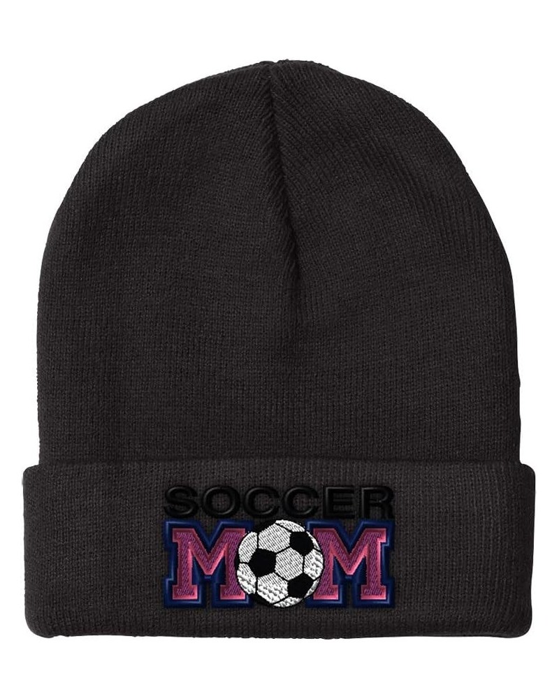 Beanies for Men Soccer Mom B Embroidery Soccer Winter Hats for Women Acrylic Skull Cap 1 Size Black Design Only $11.70 Skulli...