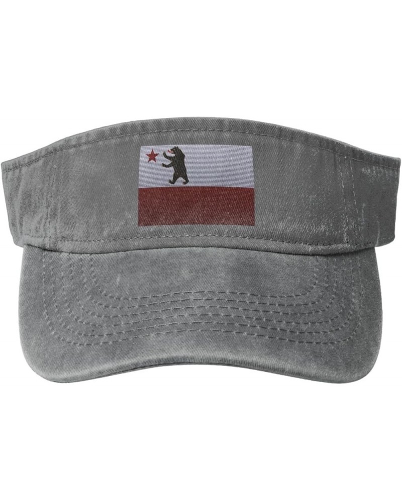 Storm Bear Flag Knitting Effect Sun Visor Hats for Women Men Sun Hat Vintage Golf Hat Adjustable Baseball Cap Gray $9.90 Visors