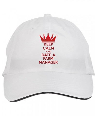 Keep Calm and Date A Farm Manager Hat Adjustable Cap, DesK84 White $13.11 Baseball Caps