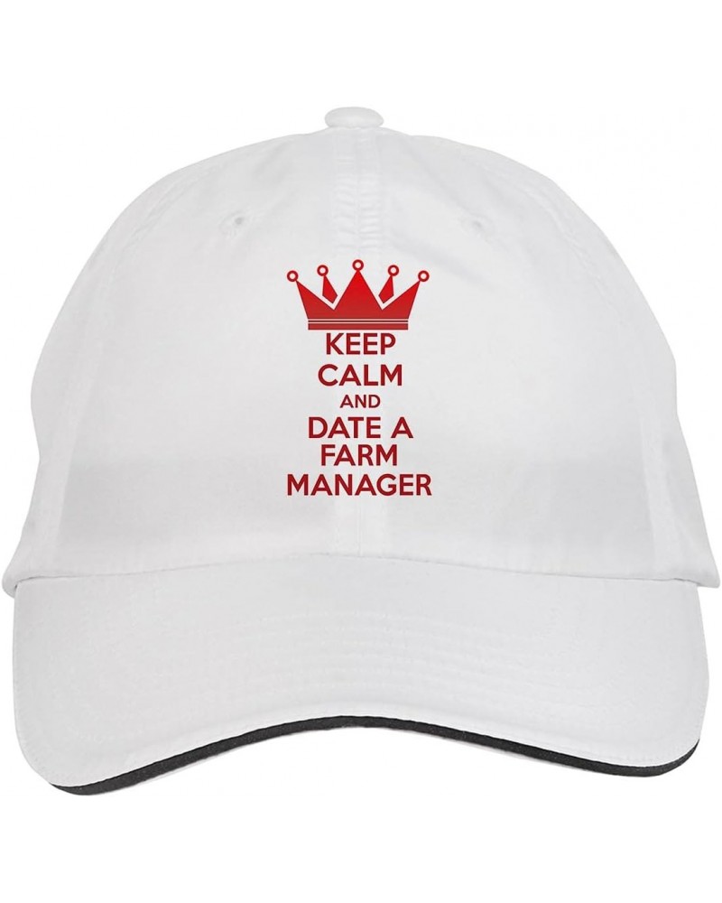 Keep Calm and Date A Farm Manager Hat Adjustable Cap, DesK84 White $13.11 Baseball Caps