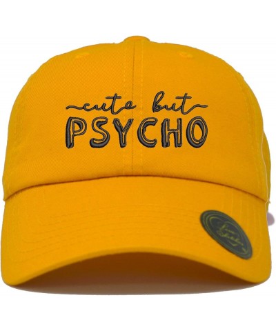 Cute But Psycho Classic Polo Baseball Cap Low Profile Dad Cap Hat Mustard-bk $9.22 Baseball Caps