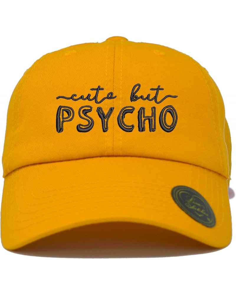 Cute But Psycho Classic Polo Baseball Cap Low Profile Dad Cap Hat Mustard-bk $9.22 Baseball Caps