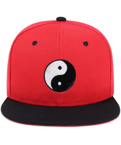 Ying Yang Hip-Hop Snapback Hat Embroidered Baseball Cap Asian Meditation 57. Red/Black $13.24 Baseball Caps