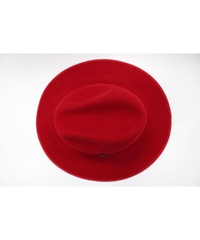 Men's Bruno Capelo Red with Blue Bottom Wide Wool Fedora Monarch MO-217 Red With Cobalt Blue Bottom $46.55 Fedoras