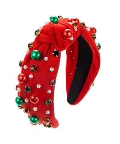 Christmas pearl headband (Greenish red) red $14.15 Headbands