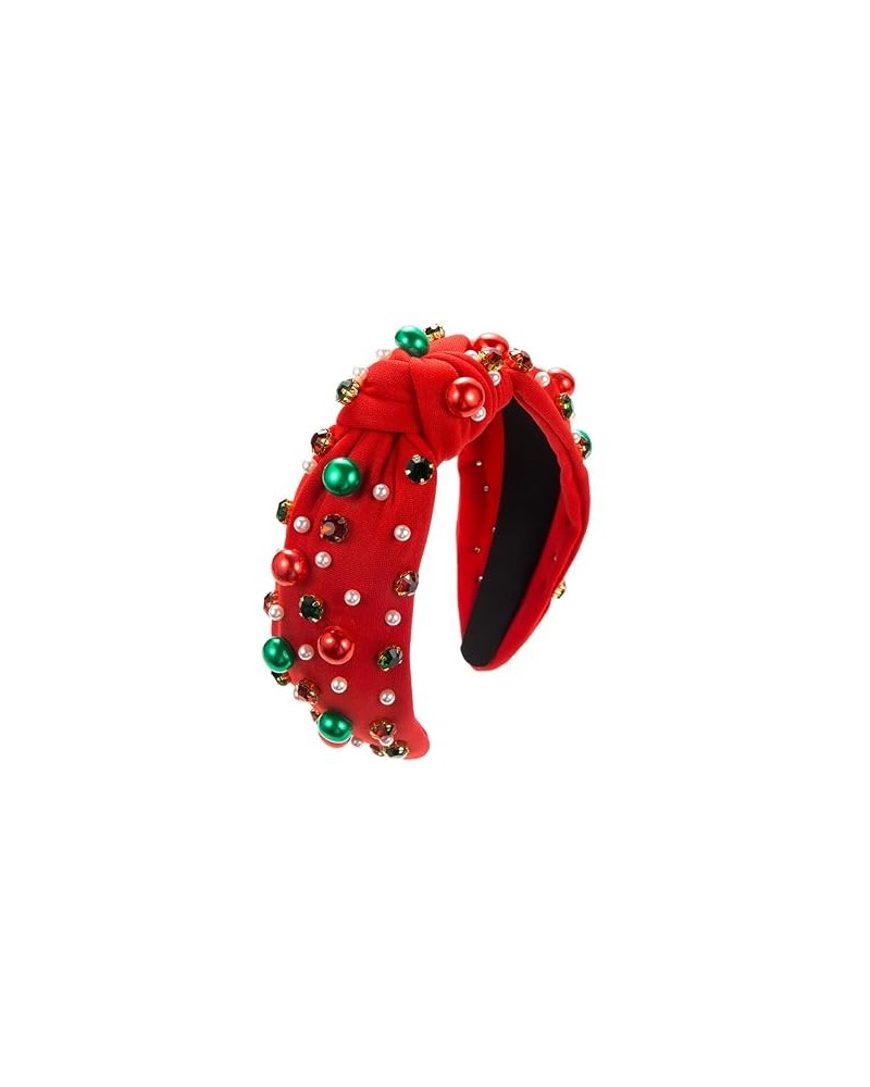 Christmas pearl headband (Greenish red) red $14.15 Headbands