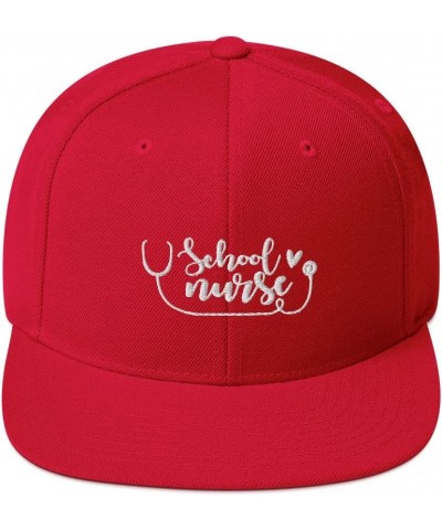 Snapback Hat School Nurse Medical Practitioner Caregiver Red $21.46 Baseball Caps