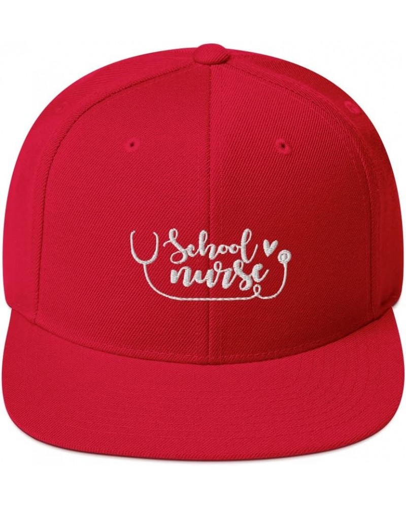 Snapback Hat School Nurse Medical Practitioner Caregiver Red $21.46 Baseball Caps