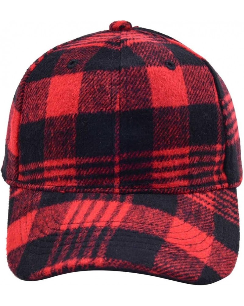 Unisex Classic Low Profile Cotton Baseball Cap Plaid Soft Unconstructed Adjustable Size Dad Hat Cotton Canvas Hat Red $7.43 B...