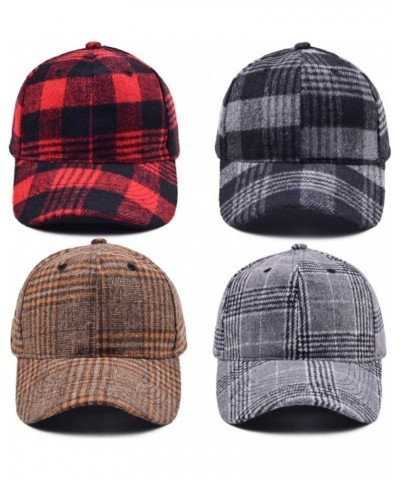 Unisex Classic Low Profile Cotton Baseball Cap Plaid Soft Unconstructed Adjustable Size Dad Hat Cotton Canvas Hat Red $7.43 B...