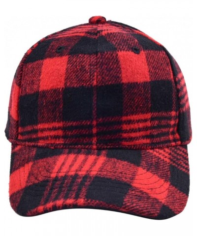 Unisex Classic Low Profile Cotton Baseball Cap Plaid Soft Unconstructed Adjustable Size Dad Hat Cotton Canvas Hat Red $7.43 B...