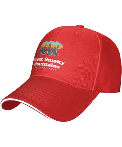 Great Smoky Mountains National Park Baseball Cap Men Ponytail Hat Women Dad Hat Sun Hat Adjustable Trucker Hat Black Red $10....