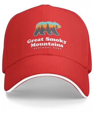 Great Smoky Mountains National Park Baseball Cap Men Ponytail Hat Women Dad Hat Sun Hat Adjustable Trucker Hat Black Red $10....