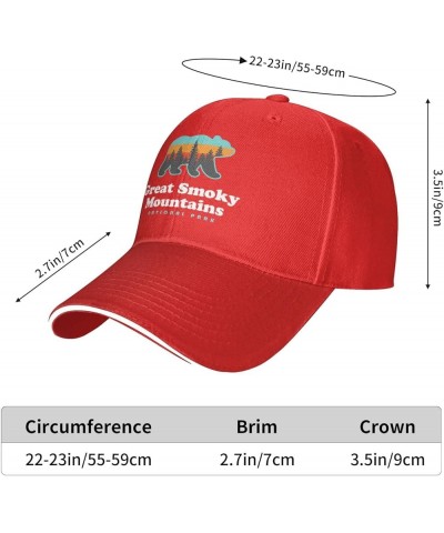 Great Smoky Mountains National Park Baseball Cap Men Ponytail Hat Women Dad Hat Sun Hat Adjustable Trucker Hat Black Red $10....