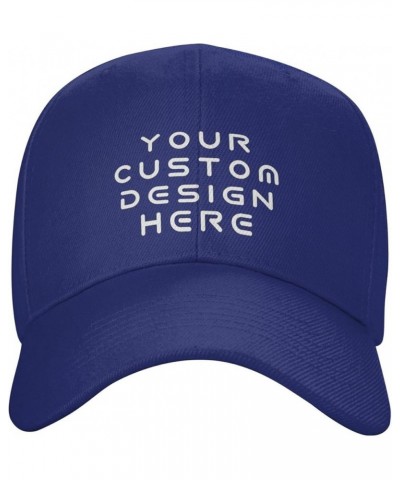 Custom Hats Your Design Here Add Your Name Text Logo Customized Made Baseball Hats Blue $8.33 Baseball Caps