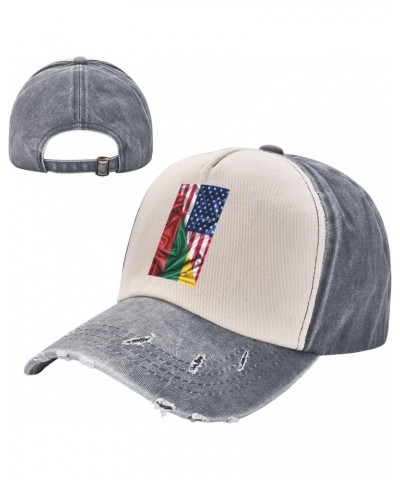 Half Lithuanian American Flag Baseball Cap Adult Adjustable Casual Duck Tongue Hat Golf Caps Trucker Hats Gray $12.88 Basebal...