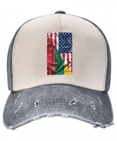 Half Lithuanian American Flag Baseball Cap Adult Adjustable Casual Duck Tongue Hat Golf Caps Trucker Hats Gray $12.88 Basebal...