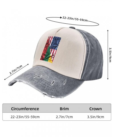 Half Lithuanian American Flag Baseball Cap Adult Adjustable Casual Duck Tongue Hat Golf Caps Trucker Hats Gray $12.88 Basebal...