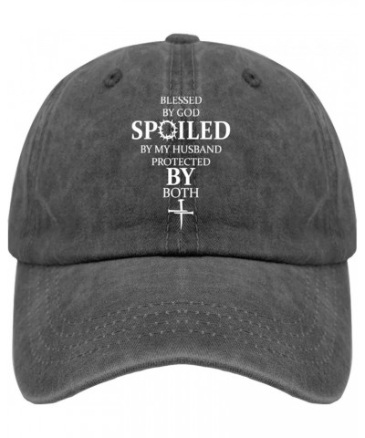 Blessed by God Spoiled by Husband Protected by Both Hat Jesus Hat for Women Men Pigment Black Cowboy Hat Pigment Black $9.19 ...