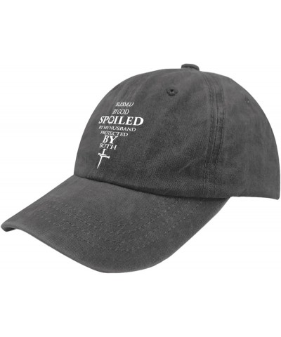 Blessed by God Spoiled by Husband Protected by Both Hat Jesus Hat for Women Men Pigment Black Cowboy Hat Pigment Black $9.19 ...