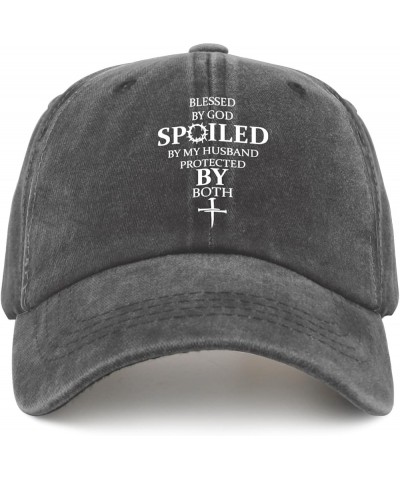 Blessed by God Spoiled by Husband Protected by Both Hat Jesus Hat for Women Men Pigment Black Cowboy Hat Pigment Black $9.19 ...