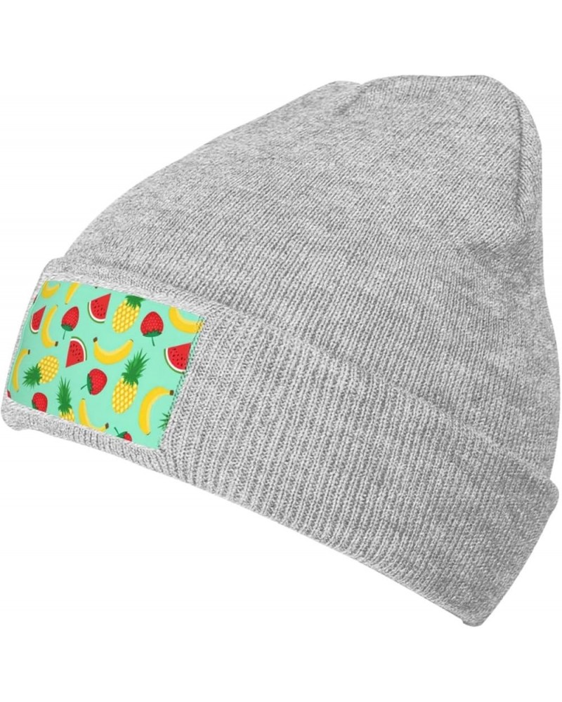 Banana Strawberry Pineapple Print Elastic Knitted Hat Multifunction Outdoor Daily Beanie for Men Women Soft Warm Gray $10.39 ...