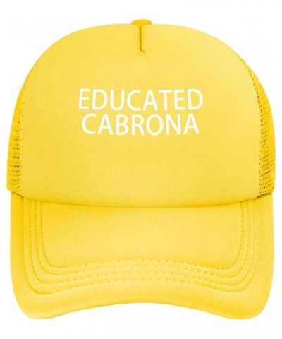 Educated Cabrona Men's Baseball Cap Low Profile Mesh Trucker Cap Adjustable Yellow $10.65 Baseball Caps