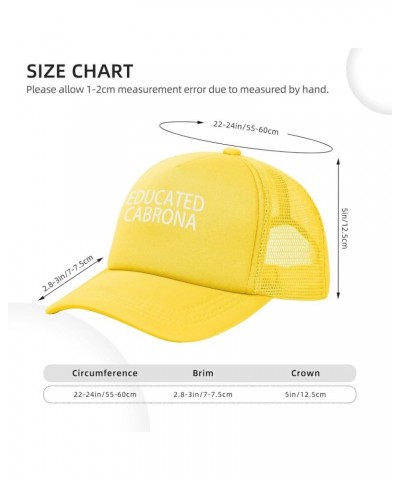 Educated Cabrona Men's Baseball Cap Low Profile Mesh Trucker Cap Adjustable Yellow $10.65 Baseball Caps