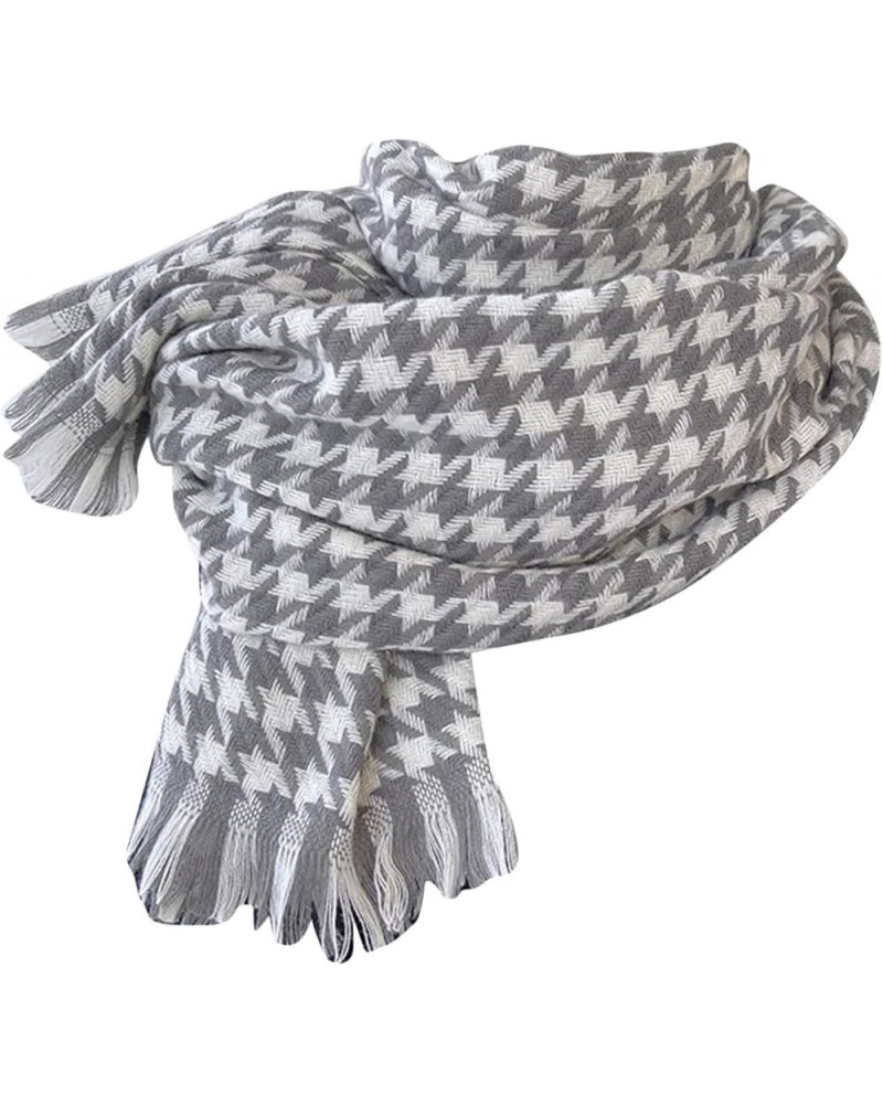 Women's Tassel Scarf Warm Soft Shawl Large Wrap Winter Classic Scarves Grey $8.35 Scarves