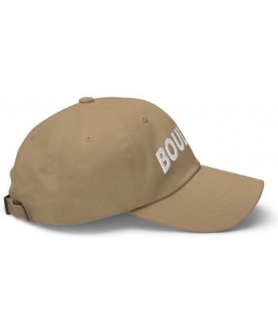 Boulder Colorado Hat Boulder CO Cap Embroidered Dad Hat Adjustable Strap Closure Unisex Khaki $21.99 Baseball Caps