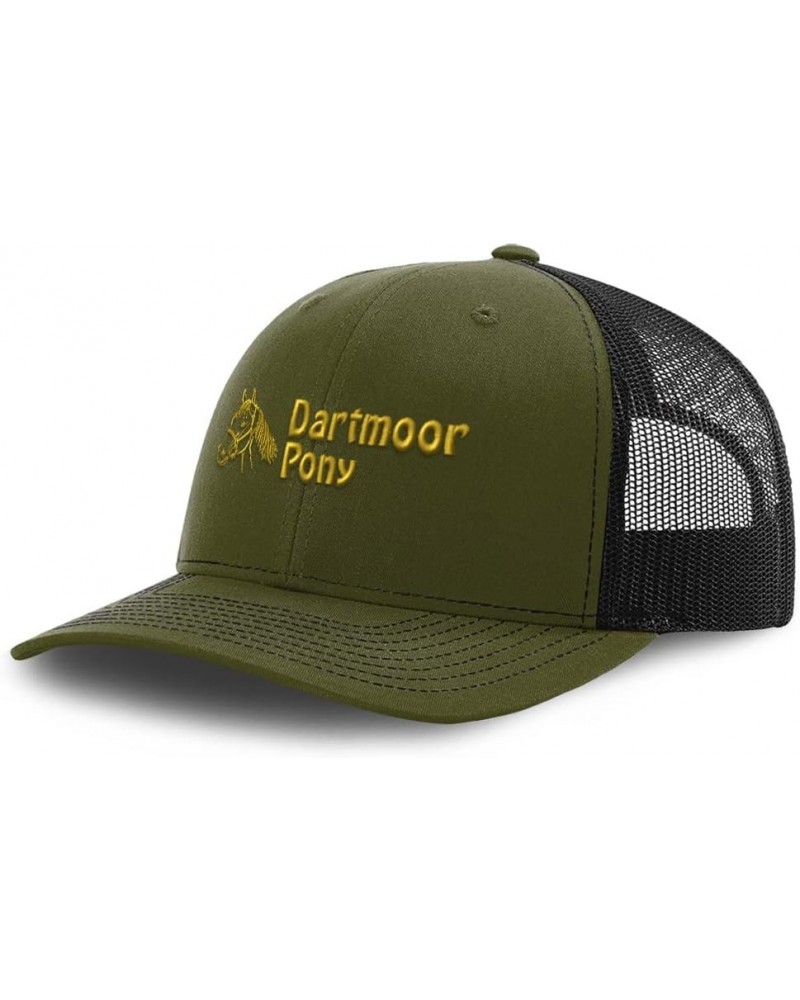 Richardson Trucker Hat Dartmoor Pony Horses Polyester Baseball Cap Loden Black Design Only $18.19 Baseball Caps