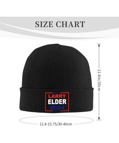 Larry Elder 2024 for Unisex Warm Soft Winter Warm Knitted Cap Black $9.85 Skullies & Beanies