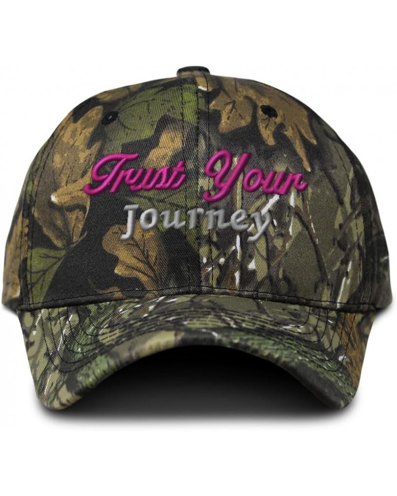 Camo Baseball Cap Trust Your Journey Cotton Hunting Dad Hats for Men & Women Forest Tree Green $16.19 Baseball Caps