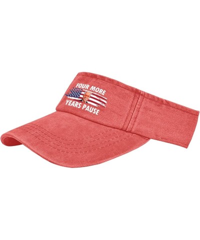 Four More Years Pause Hats Sun Visor Hat for Teens Baseball Caps Flodable Sun Protection Saffron $11.32 Visors