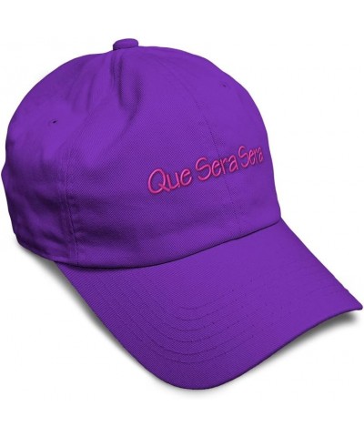 Soft Baseball Cap Que Sera Sera Cotton Dad Hats for Men & Women Purple $13.16 Baseball Caps