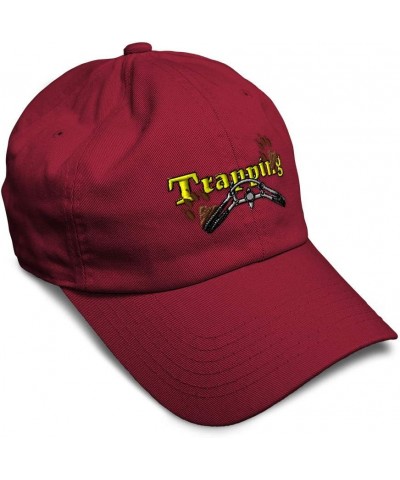 Soft Baseball Cap Trapping Embroidery Hunting Recreational Cotton Embroidered Dad Hats for Men & Women Burgundy Design Only $...