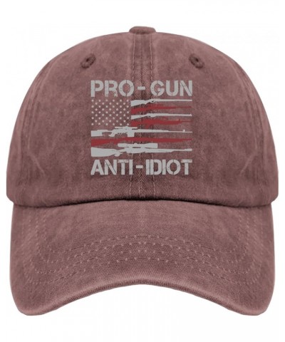 Pro Gun Anti Idiot Hat Mens Black Hat Pigment Black Gifts for Her Workout Hats Wine Red $11.58 Sun Hats