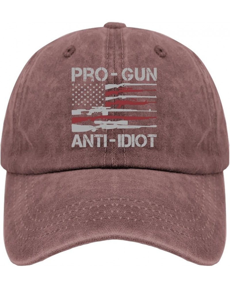 Pro Gun Anti Idiot Hat Mens Black Hat Pigment Black Gifts for Her Workout Hats Wine Red $11.58 Sun Hats