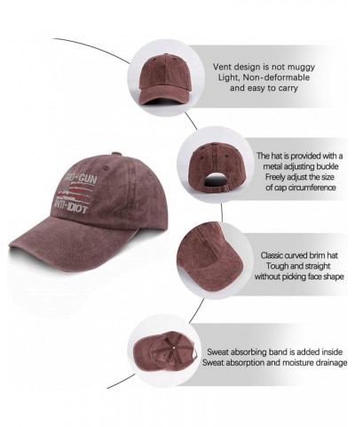 Pro Gun Anti Idiot Hat Mens Black Hat Pigment Black Gifts for Her Workout Hats Wine Red $11.58 Sun Hats