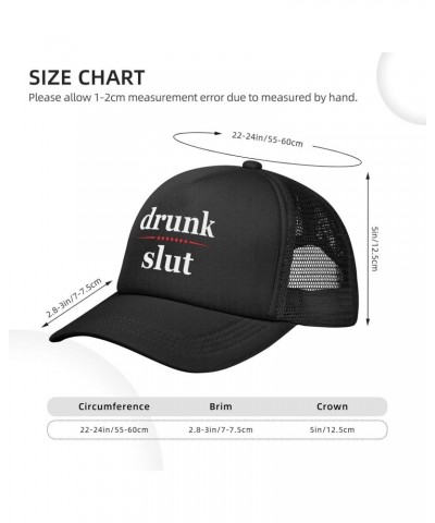 Drunk Slut - Party Frat College Beer Drink Stylish Trucker Hat Mesh Baseball Cap for Adults-Adjustable Snapback Black $11.59 ...