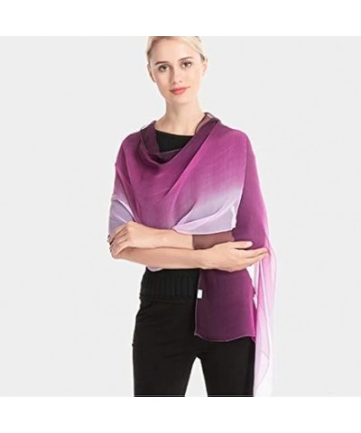 Gradation Color Silk Scarf Women Georgette Shawl Lady Thin Beach Towel Wraps Female Simulation Silk Scarves 3 160 CM 160 CM 7...