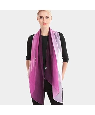 Gradation Color Silk Scarf Women Georgette Shawl Lady Thin Beach Towel Wraps Female Simulation Silk Scarves 3 160 CM 160 CM 7...