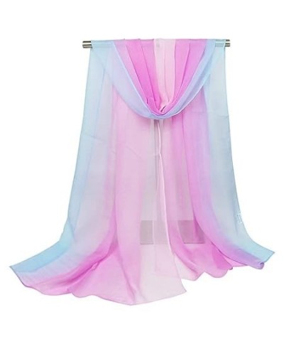 Gradation Color Silk Scarf Women Georgette Shawl Lady Thin Beach Towel Wraps Female Simulation Silk Scarves 3 160 CM 160 CM 7...