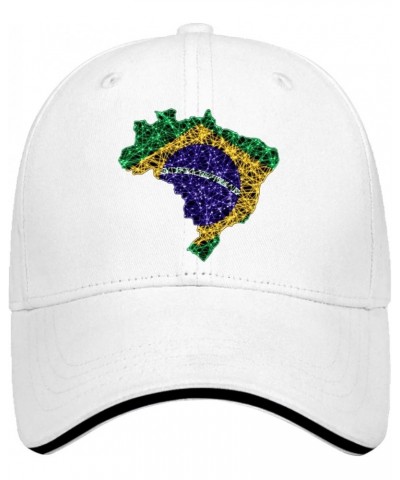 Flag Map Mesh Brazil Baseball Hat Funny Golf Hat for Men Gifts for Her Workout White $13.26 Baseball Caps