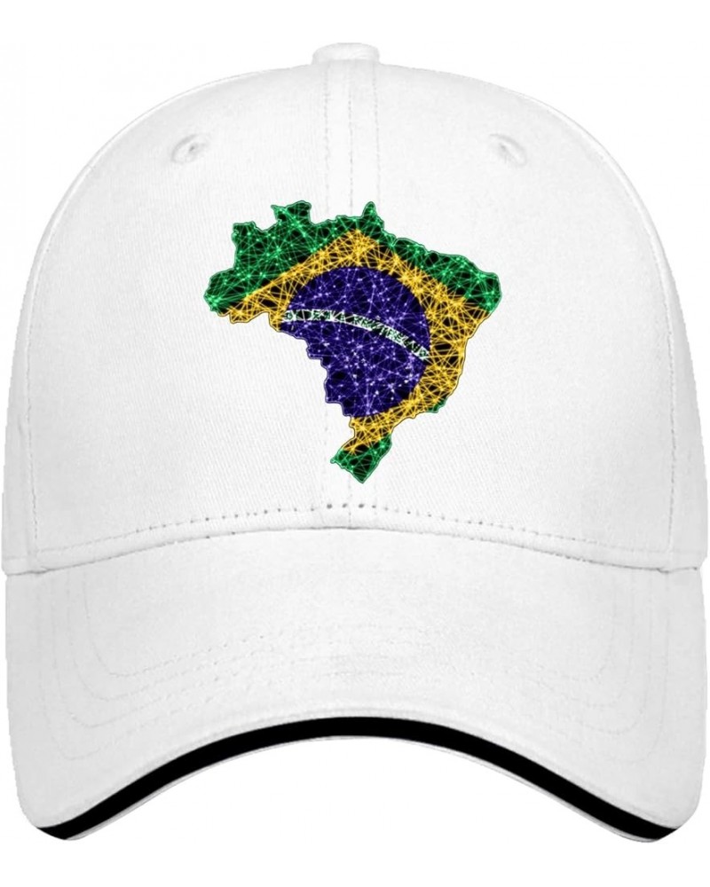 Flag Map Mesh Brazil Baseball Hat Funny Golf Hat for Men Gifts for Her Workout White $13.26 Baseball Caps