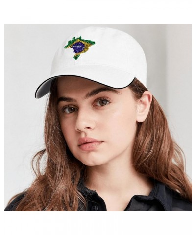 Flag Map Mesh Brazil Baseball Hat Funny Golf Hat for Men Gifts for Her Workout White $13.26 Baseball Caps